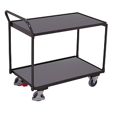 Policový vozík s madlem, do 250 kg, 2 police, 101 x 97,5 x 52,5 cm, šedý