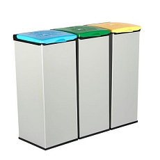 Sada 3 ks odpadkových košů Monti na tříděný odpad, objem 3 x 85 l, kombinace barev