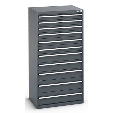 Dílenská zásuvková skříň Bott Cubio 200, 160 x 80 x 65 cm, 11 zásuvek, antracit-antracit