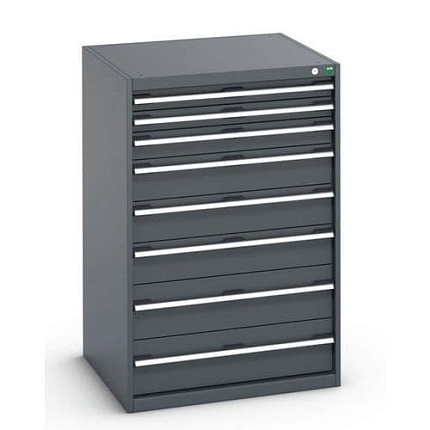 Dílenská zásuvková skříň Bott Cubio 200, 120 x 80 x 75 cm, 8 zásuvek, antracit-antracit