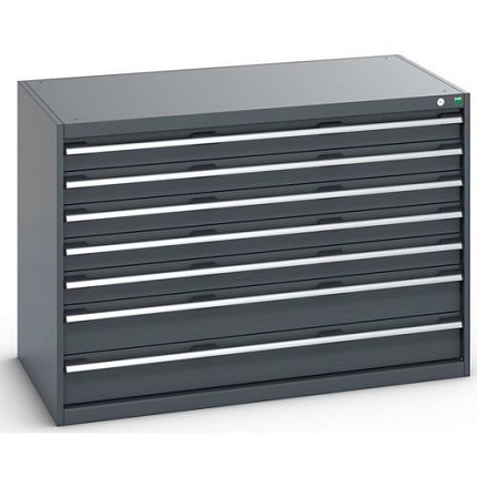 Dílenská zásuvková skříň Bott Cubio 200, 90 x 130 x 75 cm, 7 zásuvek, antracit-antracit