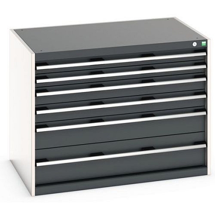 Dílenská zásuvková skříň Bott Cubio 200, 80 x 105 x 75 cm, 6 zásuvek, šedá-antracit