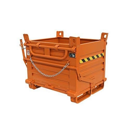 Kontejner s výklopným dnem, oranžový, 100 x 80 x 91 cm