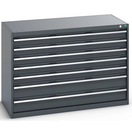 Dílenská zásuvková skříň Bott Cubio 200, 90 x 130 x 65 cm, 7 zásuvek, antracit-antracit