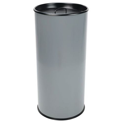 Stojanový venkovní popelník Manutan Expert Stream, objem 60 l, šedý