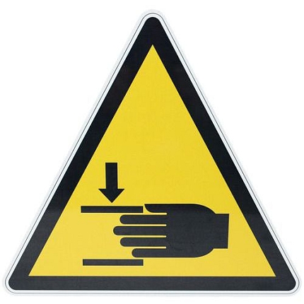 Výstražná tabulka Manutan Expert - Nebezpečí rozdrcení rukou, hliník, 300 mm