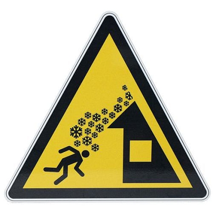 Výstražná tabulka Manutan Expert - Pozor padá sníh ze střechy, hliník, 200 mm