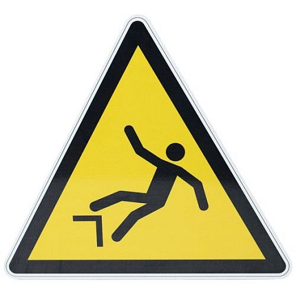 Výstražná tabulka Manutan Expert - Nebezpečí pádu, hliník, 300 mm