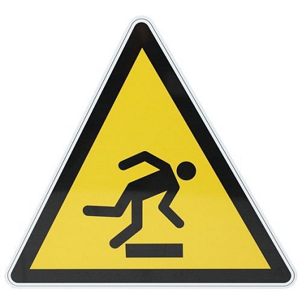 Výstražná tabulka Manutan Expert - Nebezpečí zakopnutí, hliník, 300 mm