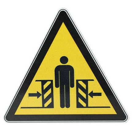 Výstražná tabulka Manutan Expert - Nebezpečí rozdrcení končetin, hliník, 120 mm