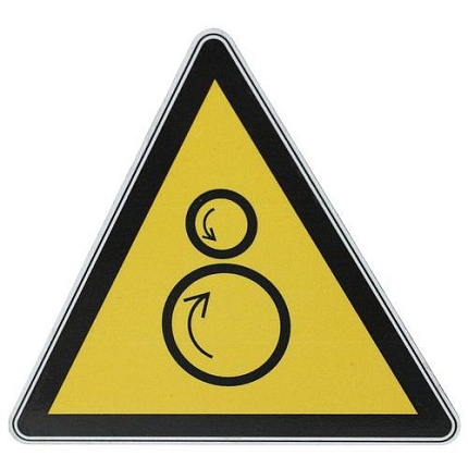 Výstražná tabulka Manutan Expert - Protiběžné rotující válce, hliník, 120 mm