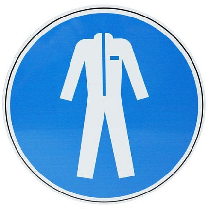 Příkazové značení Manutan Expert - Použij ochranný oděv, hliník, 200 mm