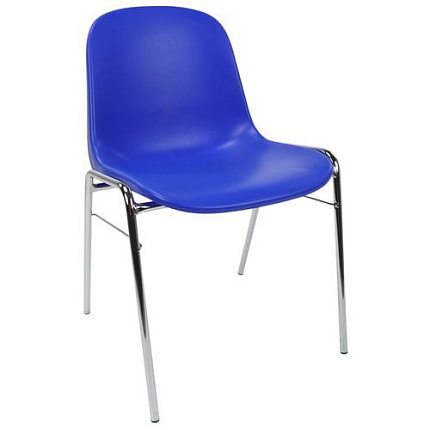 Plastová jídelní židle Manutan Expert Chrome, modrá