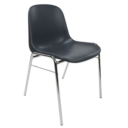 Plastová jídelní židle Manutan Expert Chrome, antracit