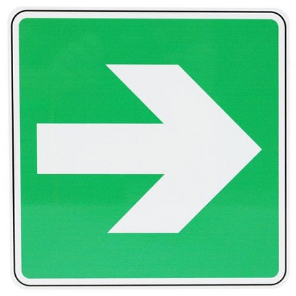 Bezpečnostní tabulka Manutan Expert - Směrová šipka rovná, hliník, 200 mm