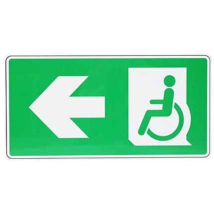 Bezpečnostní tabulka Manutan Expert - Bezbariérový únikový východ vlevo, hliník, 400 x 200 mm