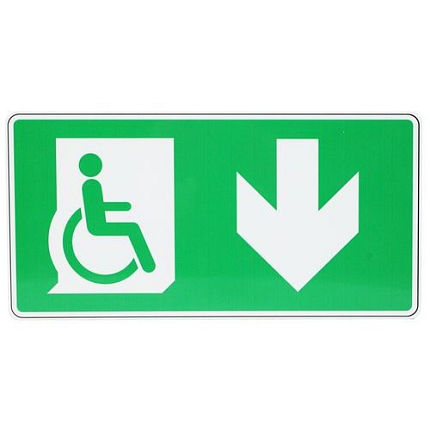 Bezpečnostní tabulka Manutan Expert - Bezbariérový únikový východ, hliník, 400 x 200 mm