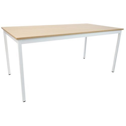 Víceúčelový stůl Manutan Expert, 160 x 80 cm, dezén dub, podnoží bílá