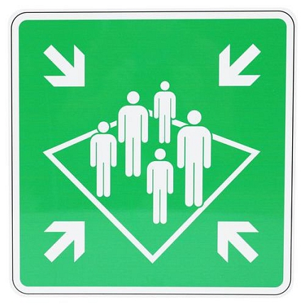 Bezpečnostní tabulka Manutan Expert - Shromaždiště, hliník, 350 mm