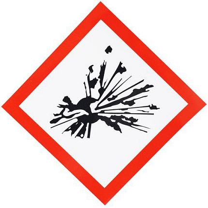 Výstražná CLP tabulka Manutan Expert - Nebezpečí výbuchu, samolepicí, 120 x 120 mm