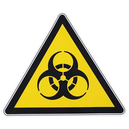 Výstražná tabulka Manutan Expert - Biologické riziko, samolepicí fólie, 100 mm
