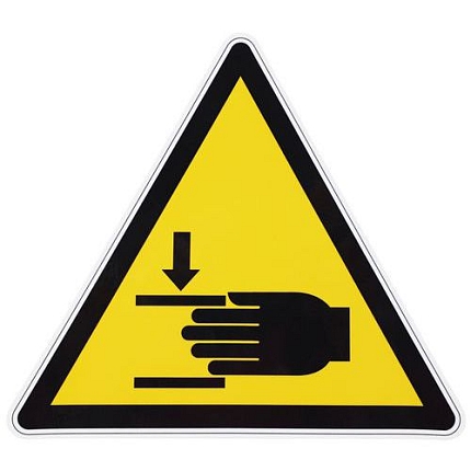 Výstražná tabulka Manutan Expert - Nebezpečí rozdrcení rukou, samolepicí fólie, 200 mm