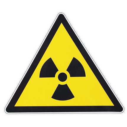 Výstražná tabulka Manutan Expert - Sledované pásmo se zdroji ionizujícího záření, samolepicí fólie, 200 mm