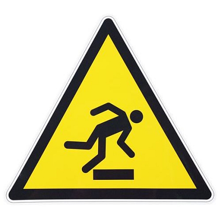 Výstražná tabulka Manutan Expert - Nebezpečí zakopnutí, samolepicí fólie, 200 mm