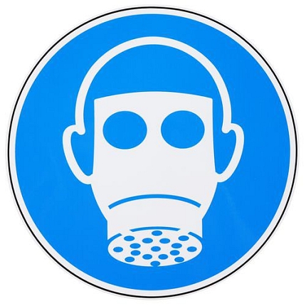 Příkazové značení Manutan Expert - Používej ochrannu dýchacích cest, samolepicí, 200 mm