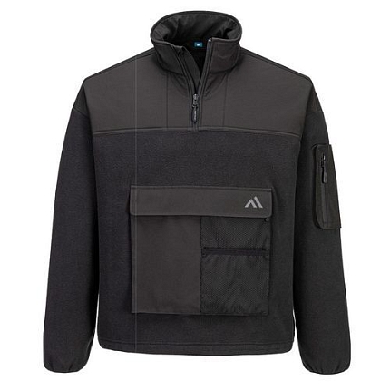 KX3 Fleece s 1/4 zipem, černá, vel.L