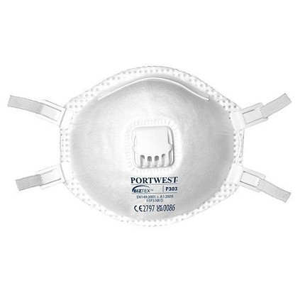 Respirátor FFP3 s ventilkem Dolomite (Pk10), bílá