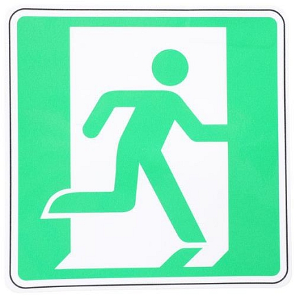 Bezpečnostní tabulka Manutan Expert - Nouzový východ vpravo, samolepicí fólie, 120 mm