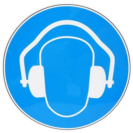 Příkazové značení Manutan Expert - Použij ochranu sluchu, samolepicí, 300 mm