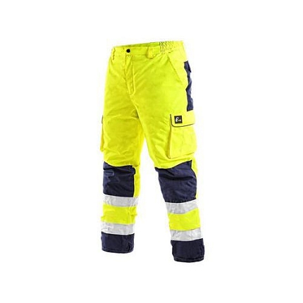 Pánské reflexní kalhoty CARDIFF, zimní, žluté, vel. XXL
