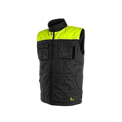 Pánská zimní vesta SEATTLE, fleece, černo-žlutá, vel. 2XL