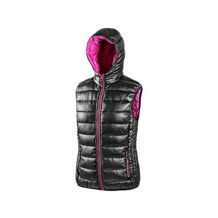 Dámská zimní vesta OMAK, černo-růžová, vel. XXXL