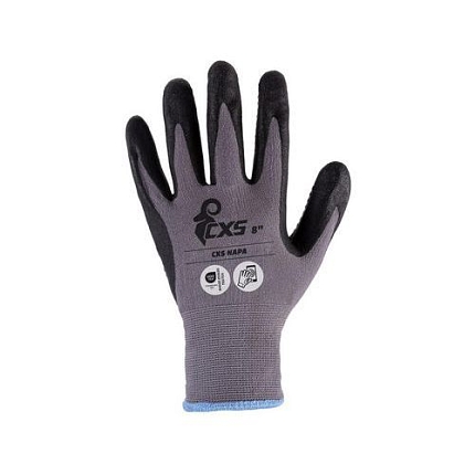 Povrstvené rukavice NAPA, šedo-černé, vel. 09