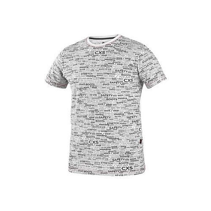 Tričko CXS DARREN, krátký rukáv, potisk CXS logo, bílé, vel. 3XL