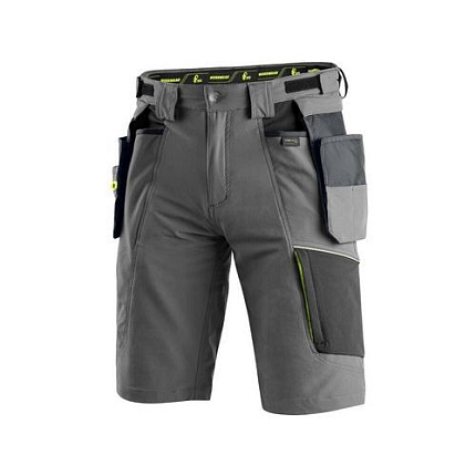 Kraťasy CXS NAOS pánské, šedo-černé, HV žluté doplňky, vel. 48