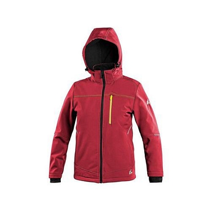 Bunda CXS STRETCH, dětská, softshell, červená, vel. 140