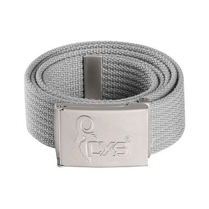 Opasek CXS KARUK, šedý, 3,5 cm, textilní, spona s logem CXS