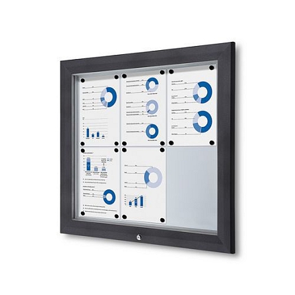 Venkovní vitrína typu T, antracit, 6xA4