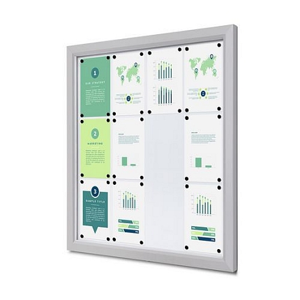 Venkovní uzamykatelná vitrína Slim 12xA4