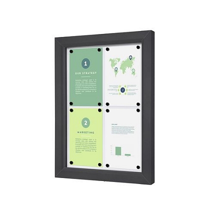 Venkovní uzamykatelná vitrína Slim, antracit, 4xA4