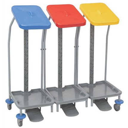 Vozík Manutan Expert na sběr prádla, 3 x 70 l