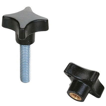 Upínací knoflík Boutet PC, délka závitu 15 mm, průměr 6 mm, 100 ks