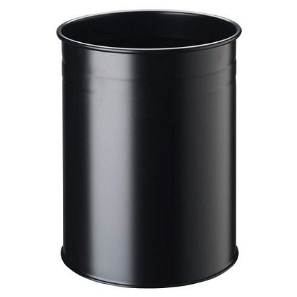 Kovový odpadkový koš, 15L s obrubou, černá