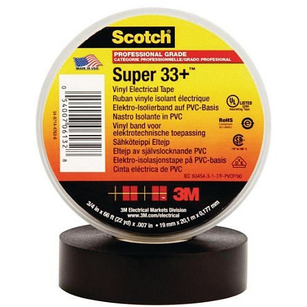 Elektroizolační páska Scotch Super 33+, 6 m x 19 mm, černá