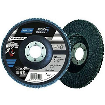 Sada brusných kotoučů Norton SB5, lamelový, 125 x 22 mm, zrnitost 40, 10 ks