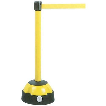 Zahrazovací sloupek s pásem na zatížené základně, žlutý